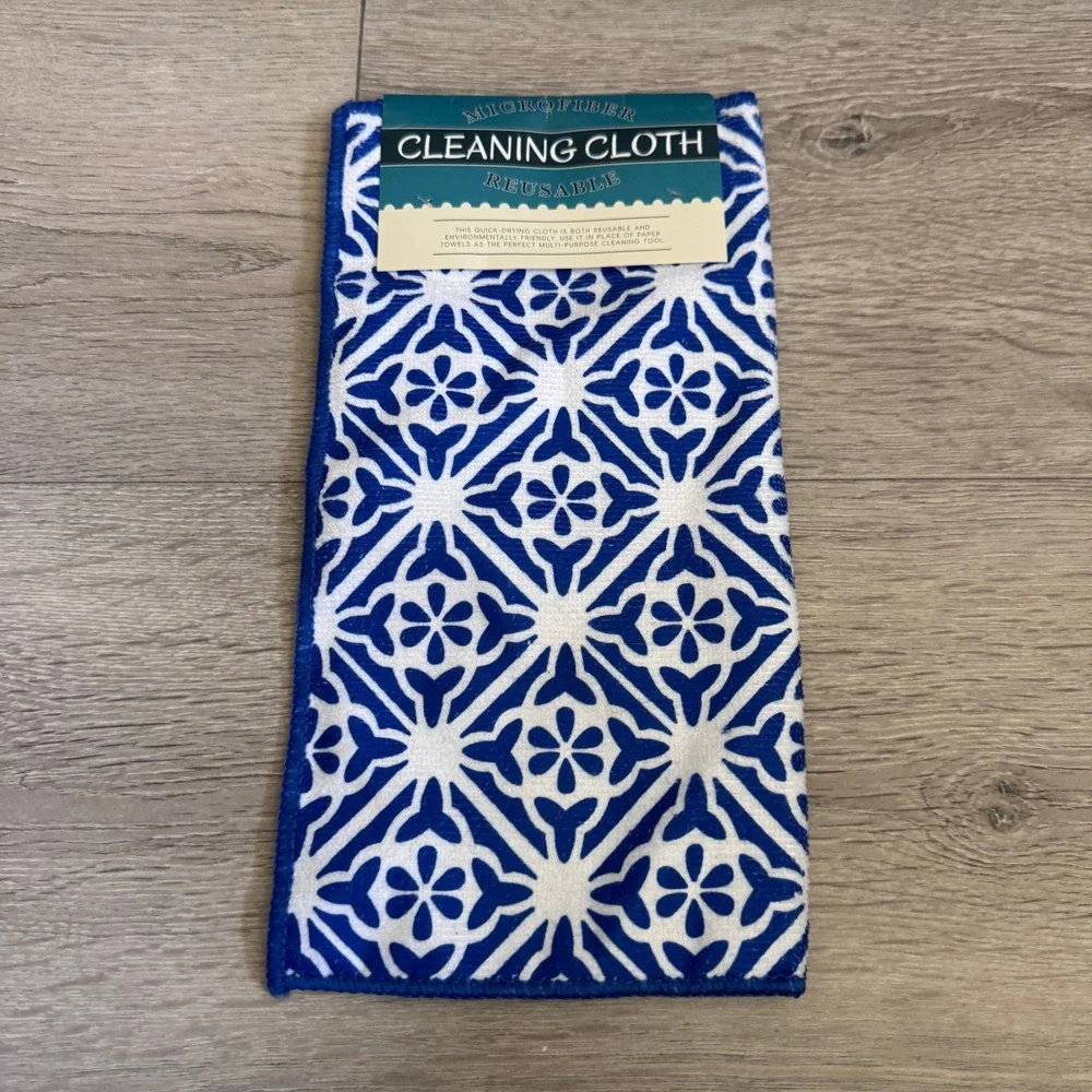 St Josephs School Reusable Microfiber Cleaning Cloth Blue White Tile